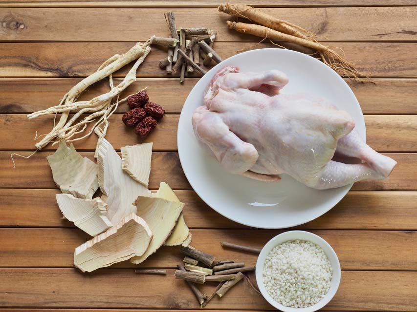 Chicken soup recipe made with astragalus.